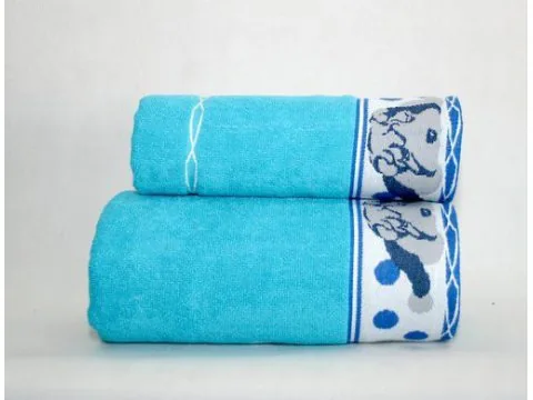 Ręcznik dla dzieci Sharp Pei 70x125 Niebieski Greno
