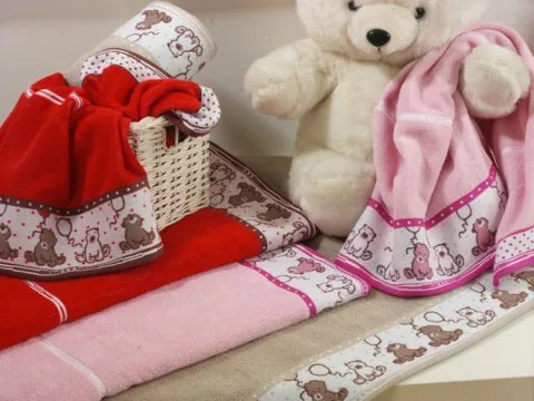 Ręcznik dla dzieci Sweet Bear 50x70 Czerwony Greno