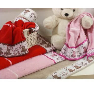 Ręcznik dla dzieci Sweet Bear 70x125 Czerwony Greno