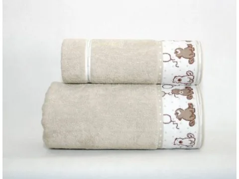 Ręcznik dla dzieci Sweet Bear 70x125 Beżowy Greno