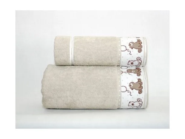 Ręcznik dla dzieci Sweet Bear 70x125 Beżowy Greno