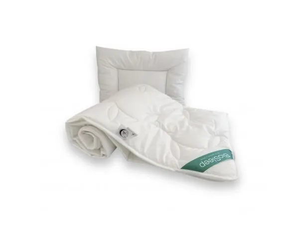 Kołdra i poduszka dla dzieci 90x120 + 40x60 BioSleep TENCEL Lyocell – całoroczna, antyalergiczna, komfort i bezpieczeństwo