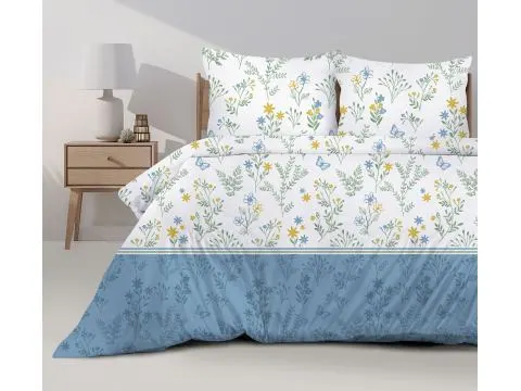 Pościel bawełniana Bielbaw 220x200 Santorini – niebieski kwiaty Pościel bawełniana Bielbaw 220x200 Santorini – niebieski kwiaty