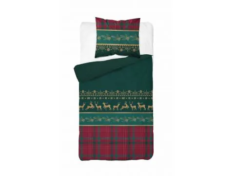Pościel z flaneli 140x200 – świąteczne złote renifery