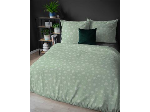 Pościel flanelowa 160x200 – w kolorze mięty ze spiralnym wzorem Pościel flanelowa 160x200 – w kolorze mięty ze spiralnym wzorem