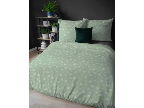 Pościel flanelowa 160x200 – w kolorze mięty ze spiralnym wzorem