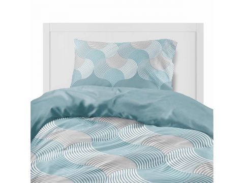 Pościel flanelowa 140x200 – geometryczny wzór w kolorze miętowym Pościel flanelowa 140x200 – geometryczny wzór w kolorze miętowym