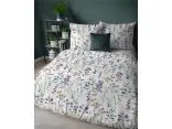 Pościel flanelowa 160x200 – drobne złote i fiolete kwiatki