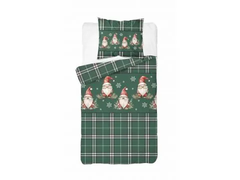 Pościel flanelowa 140x200 – świąteczne skrzaty