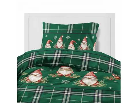 Pościel flanelowa 140x200 – świąteczne skrzaty