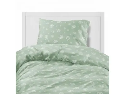 Pościel flanelowa 140x200 – w kolorze mięty ze spiralnym wzorem