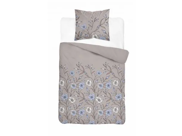 Pościel flanelowa 140x200 – drobne niebieskie kwiatuszki