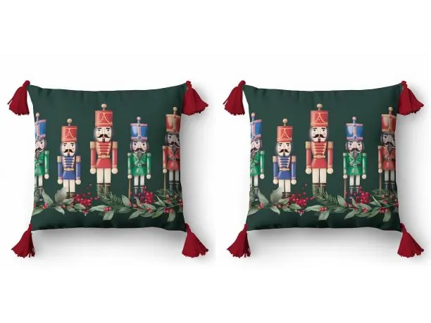 Poszewka świąteczna 45x45 cm Panama – dziadek do orzechów