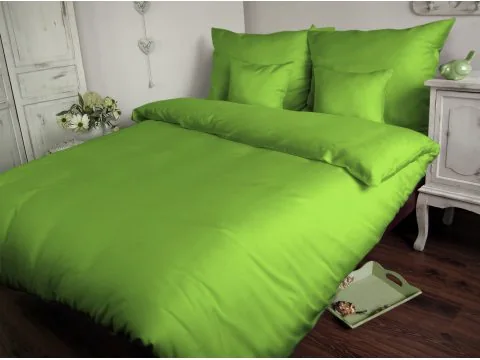 Poszewka satynowa jednobarwna 70x80 Limonka 034