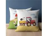 Poszewka bawełniana 40x40 słoneczna farma dla dzieci