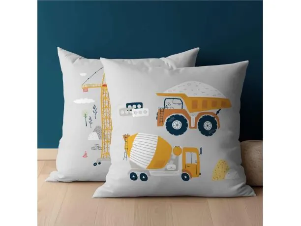 Poszewka bawełniana 40x40 mały budowniczy dla dzieci