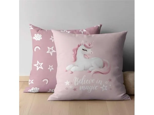 Poszewka bawełniana 40x40 magiczny przyjaciel jednorożec dla dzieci