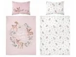 Pościel z bawełny 100x135 + 40x60 sarenka na różowym tle dla dzieci do łóżeczka 5511 b