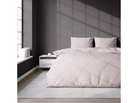 Pościel 220x200 adamaszek pure róż pudrowy pasek 1 cm rożowa Pościel 220x200 adamaszek pure róż pudrowy pasek 1 cm rożowa