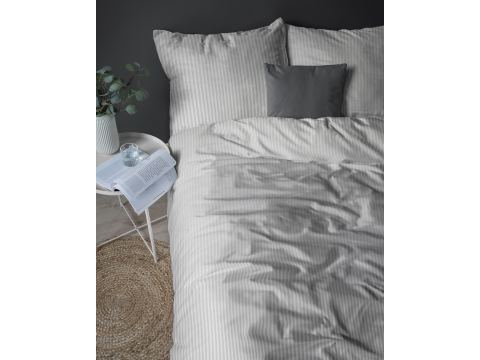 Pościel 160x200 +2/70x80 adamaszek pure light grey pasek 1 cm jasny popiel Pościel 160x200 +2/70x80 adamaszek pure light grey pasek 1 cm jasny popiel