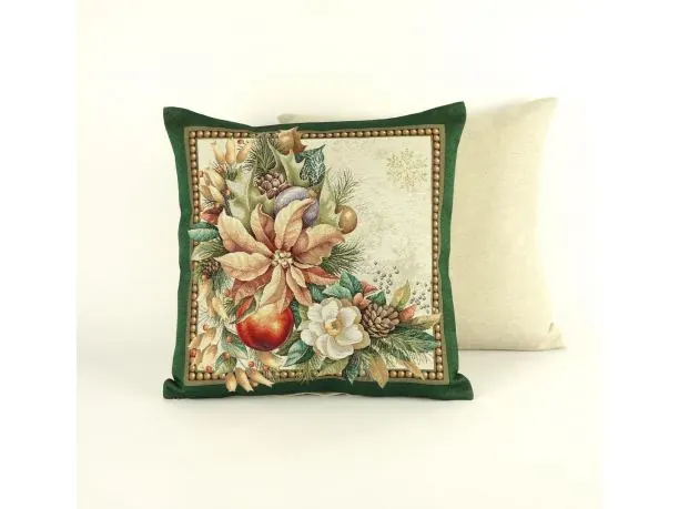 Poszewka świąteczna gobelinowa zielony stroik nr. 404 SlodkieSny 45x45 cm gobelin