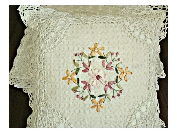 Poszewka ozdobna 40x40 Szydełko Ecru 90140
