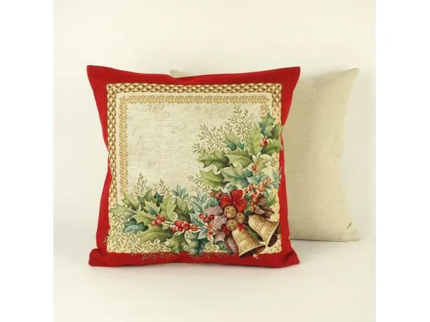 Poszewka świąteczna gobelinowa czerwony stroik nr. 432 SlodkieSny 45x45 cm gobelin