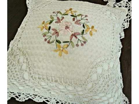 Poszewka ozdobna 40x40 Szydełko Ecru 90140