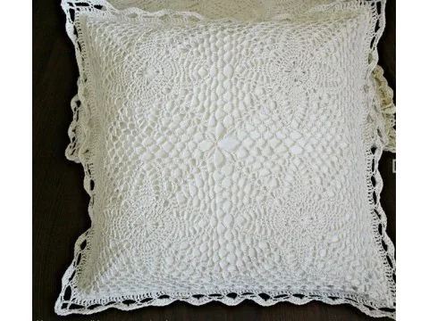 Poszewka ozdobna 40x40 Szydełko biała 1310