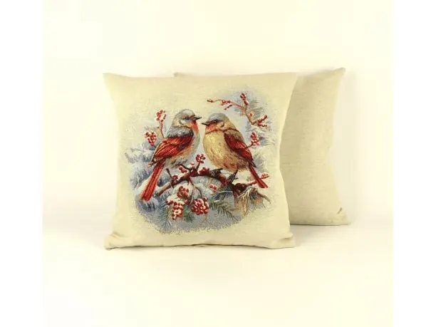 Poszewka świąteczna gobelinowa gile zimą SlodkieSny 45x45 cm gobelin