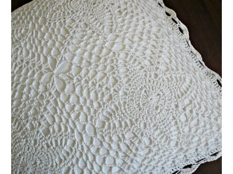 Poszewka ozdobna 40x40 Szydełko biała 1310