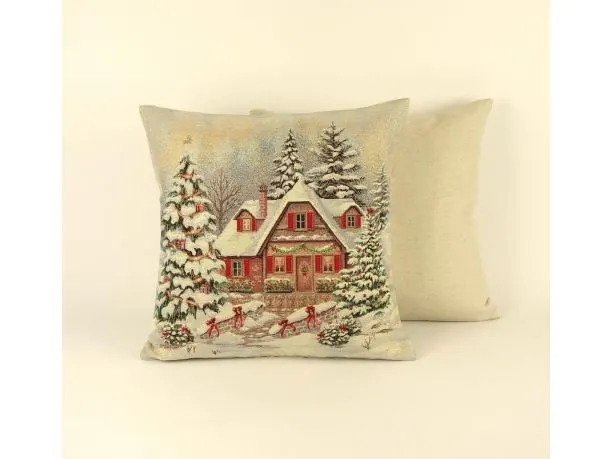 Poszewka świąteczna gobelinowa świąteczna chatka nr. 422 SlodkieSny 45x45 cm gobelin