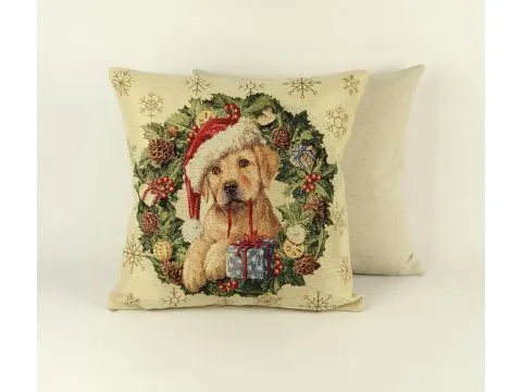 Poszewka świąteczna gobelinowa piesek w czapeczce nr. 434 SlodkieSny 45x45 cm gobelin Poszewka świąteczna gobelinowa piesek w czapeczce nr. 434 SlodkieSny 45x45 cm gobelin