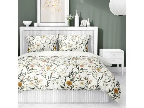 Pościel satynowa 160x200 drobne kwiatuszki na bialym tle 5538 a Pościel satynowa 160x200 drobne kwiatuszki na bialym tle 5538 a