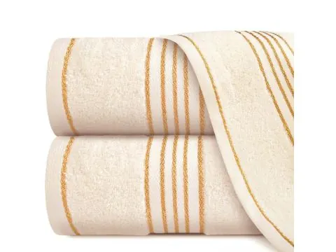 Ręcznik Łazienkowy 70x140 Tiwano Ecru ze Złotą Bordiurą – Połączenie Stylu i Wygody