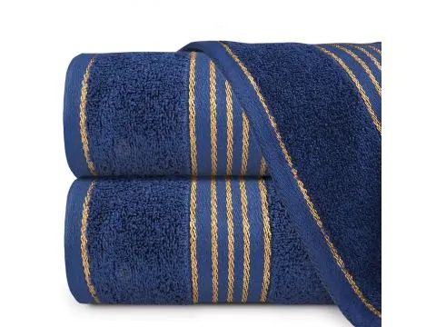 Ręcznik Kąpielowy 70x140 Tiwano Granatowy ze Złotą Bordiurą – Połączenie Stylu i Wygody