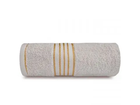 Ręcznik Kąpielowy 70x140 Tiwano Jasny Popiel ze Złotą Bordiurą – Połączenie Stylu i Wygody