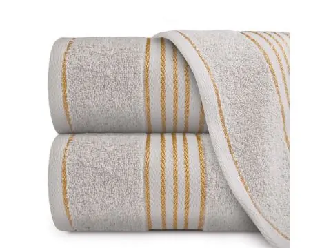 Ręcznik Kąpielowy 70x140 Tiwano Jasny Popiel ze Złotą Bordiurą – Połączenie Stylu i Wygody