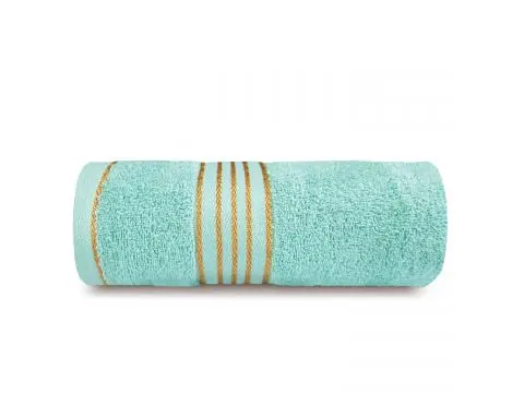 Ręcznik Łazienkowy 70x140 Tiwano Jasny Turkus ze Złotą Bordiurą – Połączenie Stylu i Wygody