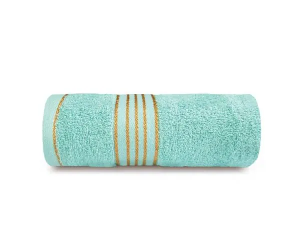 Ręcznik Łazienkowy 70x140 Tiwano Jasny Turkus ze Złotą Bordiurą – Połączenie Stylu i Wygody