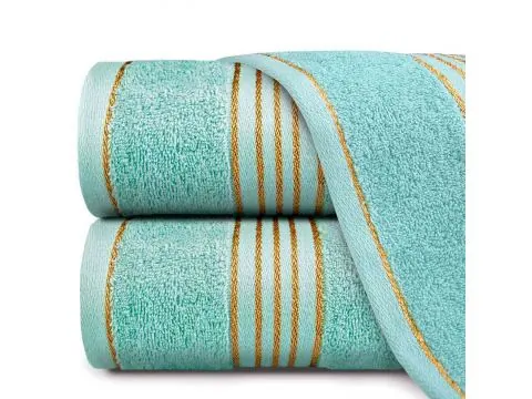 Ręcznik Łazienkowy 70x140 Tiwano Jasny Turkus ze Złotą Bordiurą – Połączenie Stylu i Wygody