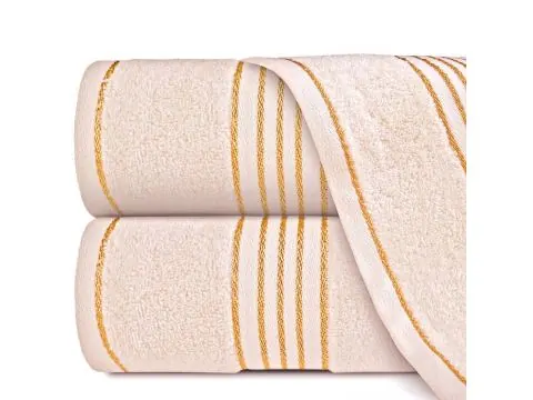 Ręcznik Kąpielowy 70x140 Tiwano Kremowy ze Złotą Bordiurą – Połączenie Stylu i Wygody