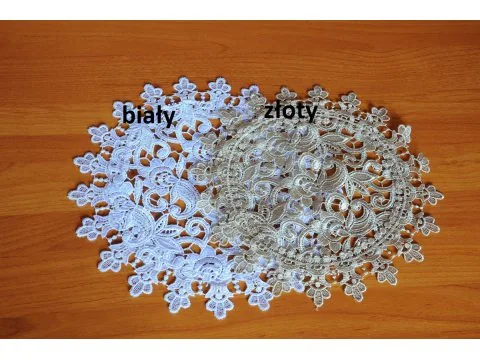 Serwetka z gipiurą śr. 25 biała 057 do koszyczka