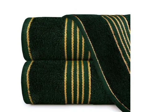 Ręcznik Łazienkowy 70x140 Tiwano Zieleń Butelkowa ze Złotą Bordiurą – Połączenie Stylu i Wygody