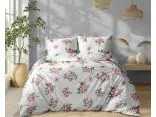Pościel bawełniana 180x200 różowe kwiaty wiśni – naturalna, miękka, z zamkiem