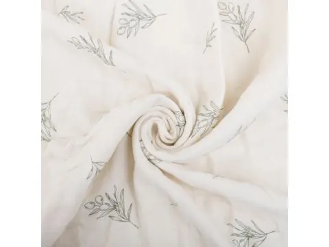 Pościel muślinowa 220x200 gałązki z listkami – naturalny komfort i styl