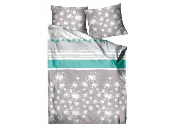 Pościel z satyny bawełnianej Kwitnąca Mięta 160x200 Greno Gold Line