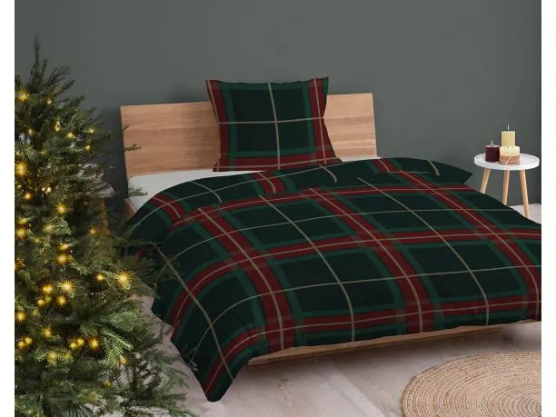 Pościel bawłeniana 140x200 klasyczna krata szkocka tartan