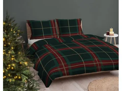 Pościel bawełniana 220x200 klasyczna krata szkocka tartan