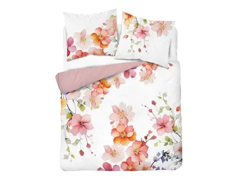 Pościel bawełniana 220x200 Akwarelowa Kwiaty Pastelowe na Białym Tle